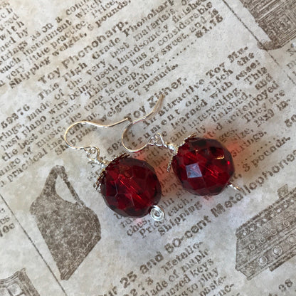 Tiny Evil Genius Earrings: redblack